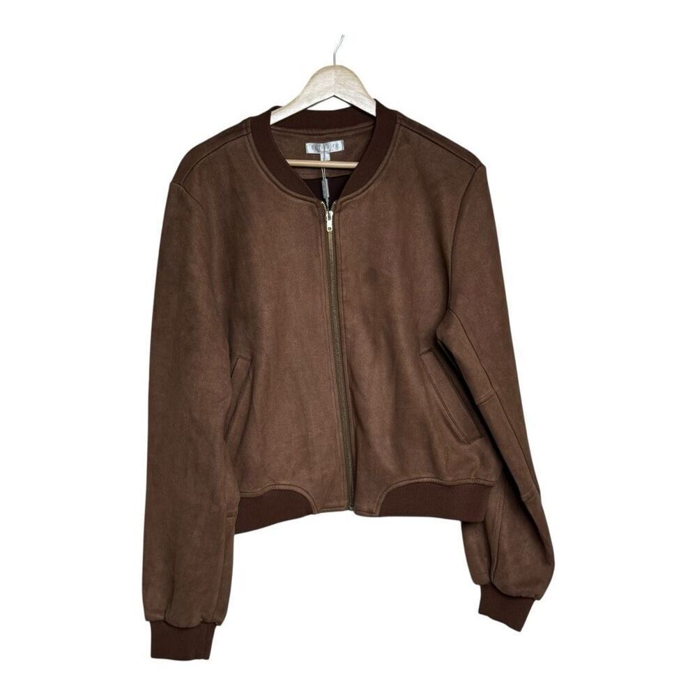 Solitaire by Ravi Khosla‎ Tan Faux Suede Jacket large